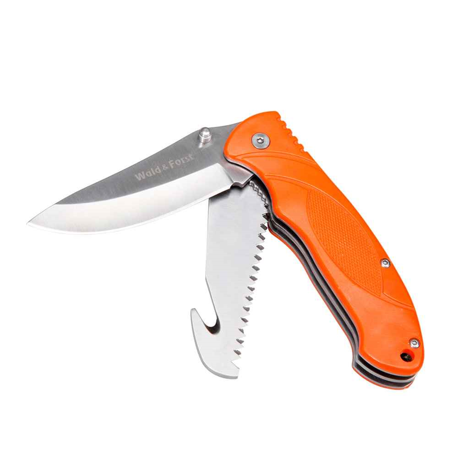 Wald & Forst Aufbrechmesser mit Säge Orange