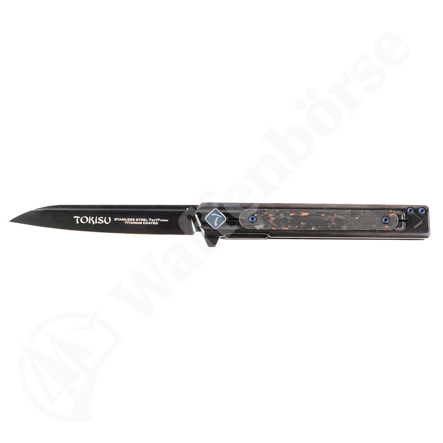 Tokisu pocket knife Bright Black Steel