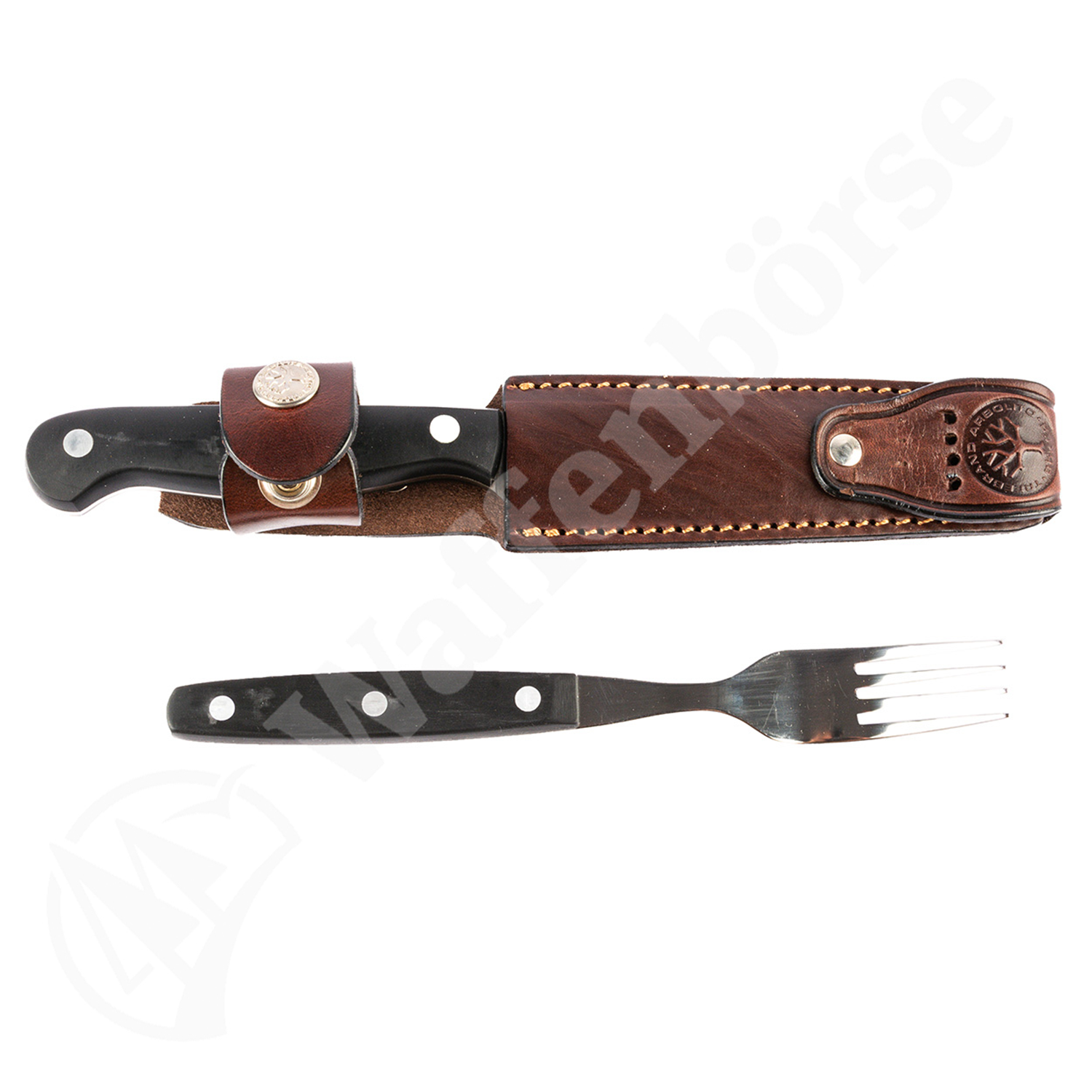 Böker Arbolita Salida Grande, Messer & Gabel mit Lederetui