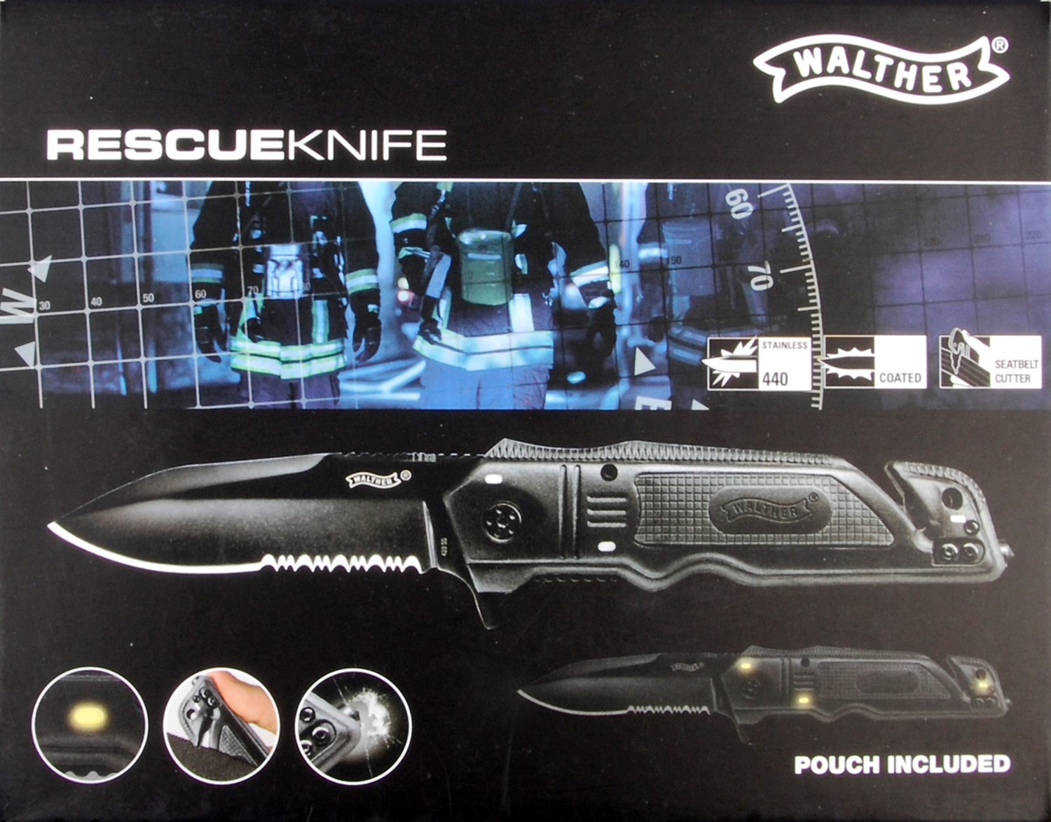 WALTHER Rescue / Sicherheitsmesser, schwarz